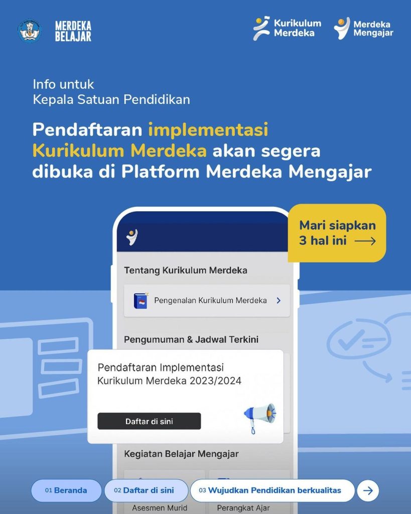 Pendaftaran Implementasi Kurikulum Merdeka Akan Segera Di Buka Di ...